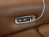 Magic Man Caramel 2-Piece Power Reclining Loveseat with Console by Ashley at Eve Furniture