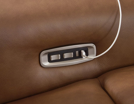 Magic Man Caramel 4-Piece Power Reclining Sectional by Ashley at Eve Furniture