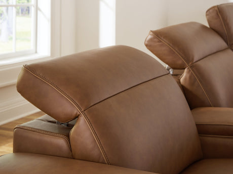 Magic Man Caramel 5-Piece Power Reclining Sectional by Ashley at Eve Furniture