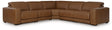 Magic Man Caramel 5-Piece Power Reclining Sectional by Ashley at Eve Furniture
