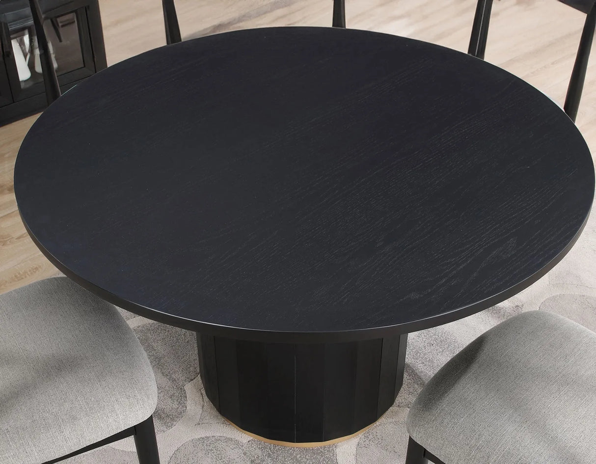 Magnolia 52-inch Round Table, Black by Steve Silver at Eve Furniture
