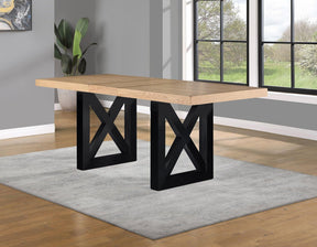 Magnolia 80-96-inch Counter Table w/18-inch Leaf, Black Base by Steve Silver at Eve Furniture