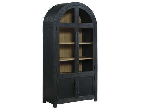 Magnolia Black Curio with Weathered Sand Interior by Steve Silver at Eve Furniture