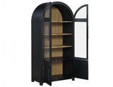 Magnolia Black Curio with Weathered Sand Interior by Steve Silver at Eve Furniture