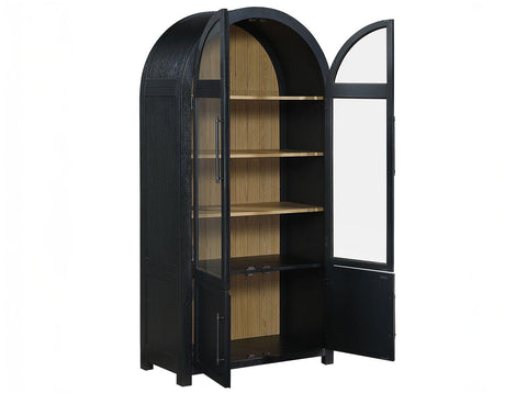 Magnolia Black Curio with Weathered Sand Interior by Steve Silver at Eve Furniture