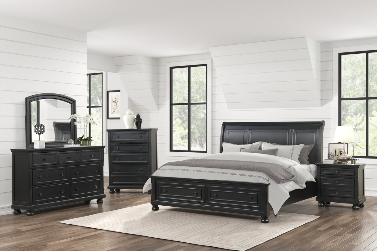 Magnolia Black Platform Bedroom Set by Happy Homes at Eve Furniture