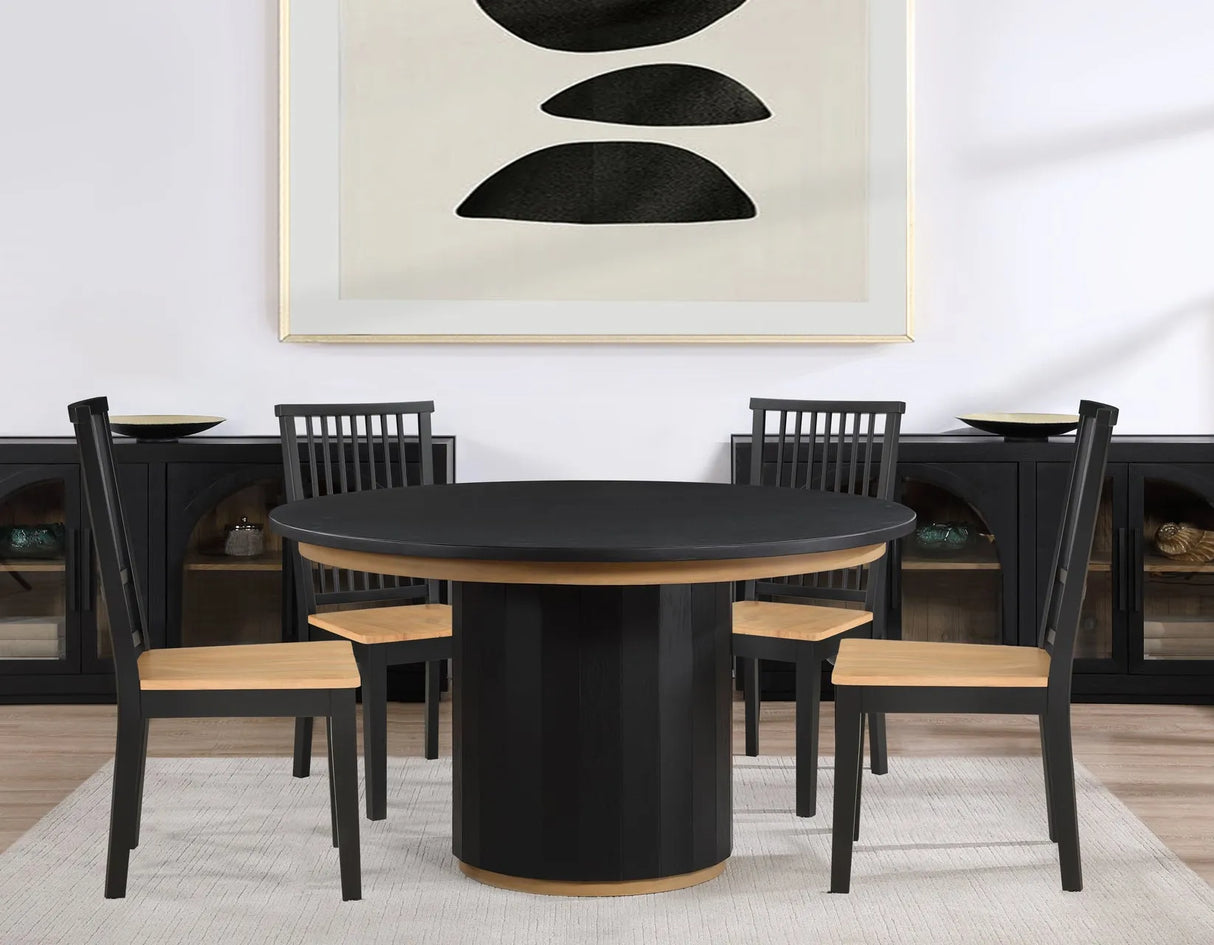 Magnolia Black Round Dining Room Set by Steve Silver at Eve Furniture