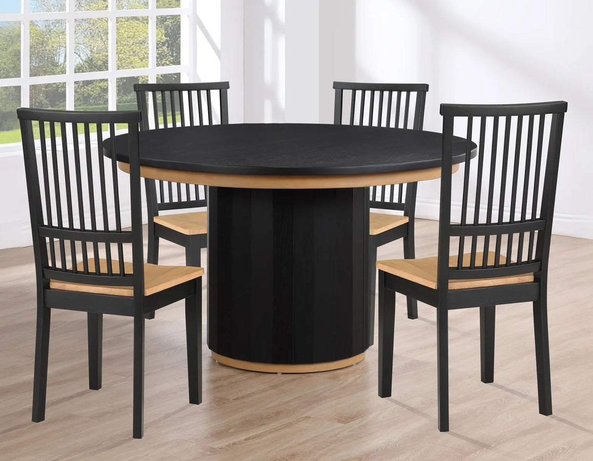 Magnolia Black Round Dining Room Set by Steve Silver at Eve Furniture