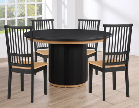 Magnolia Black Round Dining Room Set by Steve Silver at Eve Furniture