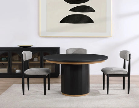 Magnolia Black/Gray Round Dining Room Set by Steve Silver at Eve Furniture
