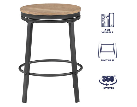 Magnolia Black/Light Sand Round Counter Height Dining Set by Steve Silver at Eve Furniture