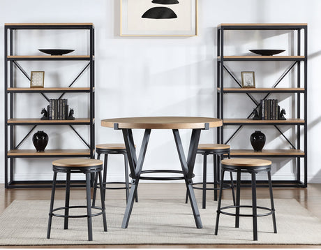Magnolia Black/Light Sand Round Counter Height Dining Set by Steve Silver at Eve Furniture