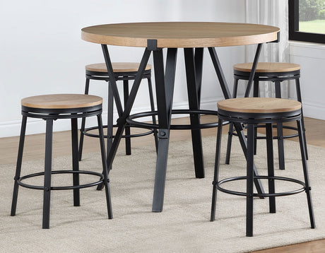 Magnolia Black/Light Sand Round Counter Height Dining Set by Steve Silver at Eve Furniture