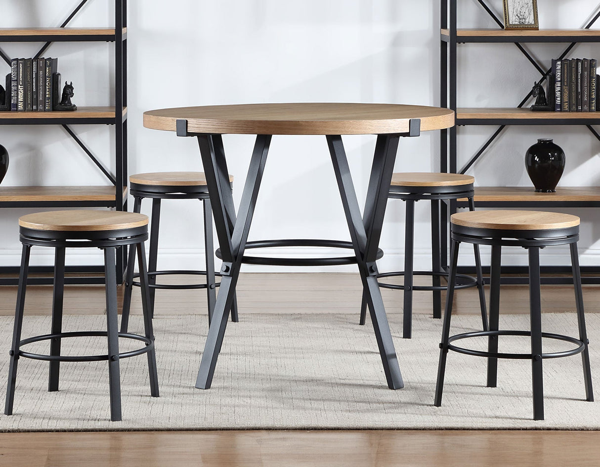 Magnolia Black/Light Sand Round Counter Height Dining Set by Steve Silver at Eve Furniture