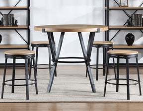 Magnolia Black/Light Sand Round Counter Height Dining Set by Steve Silver at Eve Furniture