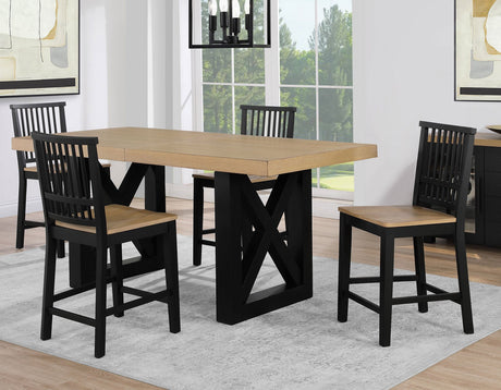 Magnolia Black/Natural Counter Height Dining Set by Steve Silver at Eve Furniture