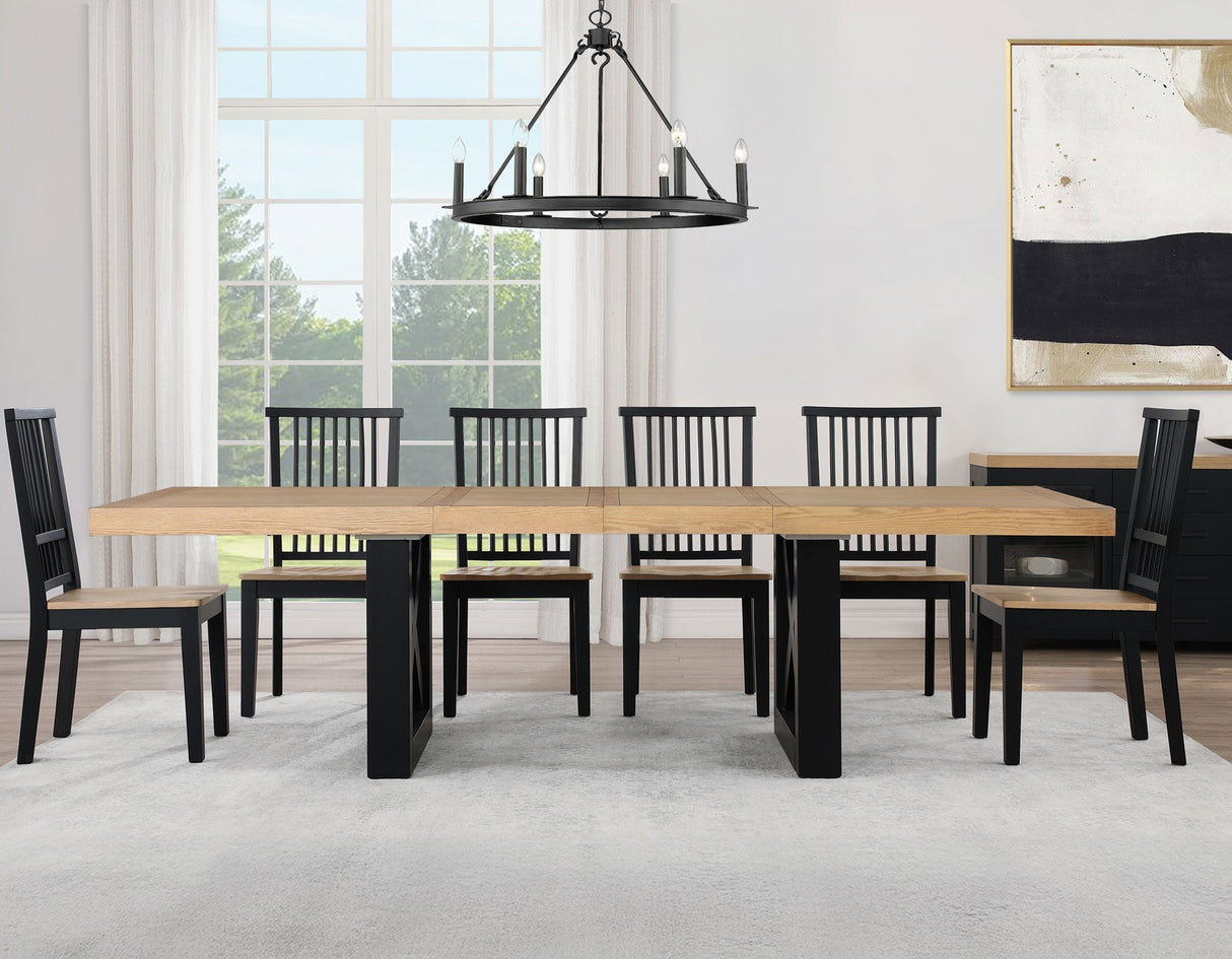 Magnolia Black/Natural Dining Room Set by Steve Silver at Eve Furniture