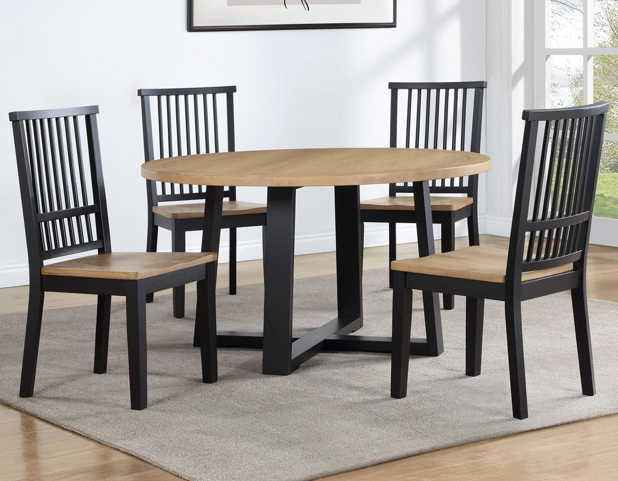 Magnolia Black/Sand Round Dining Room Set by Steve Silver at Eve Furniture