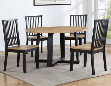 Magnolia Black/Sand Round Dining Room Set by Steve Silver at Eve Furniture