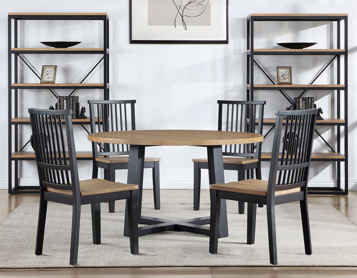 Magnolia Black/Sand Round Dining Room Set by Steve Silver at Eve Furniture