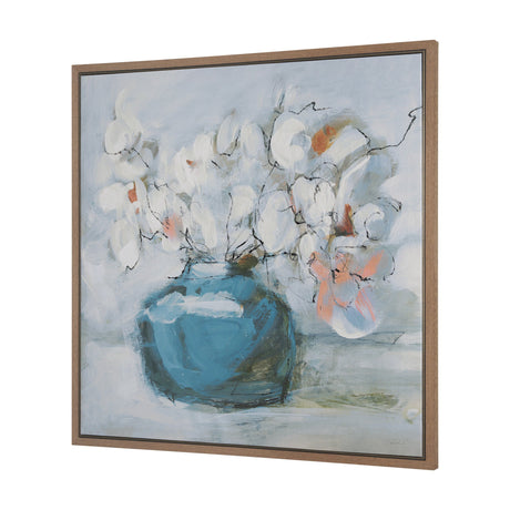 Magnolia Bouquet by Mercana Studio a Hand Embellished Textured Framed Canvas by Mercana at Eve Furniture