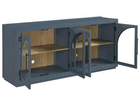 Magnolia Cathedral Doored Server, Dusty Blue Finish by Steve Silver at Eve Furniture