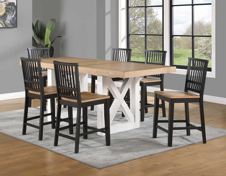 Magnolia Ebony/Natural Counter Height Dining Set by Steve Silver at Eve Furniture