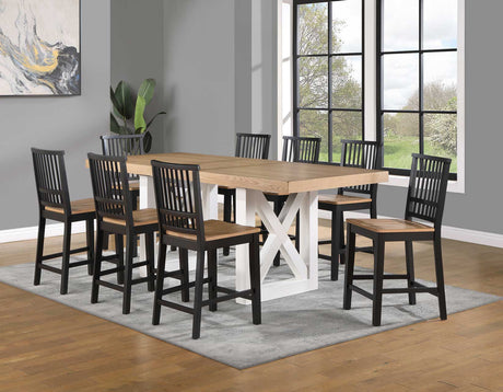 Magnolia Ebony/Natural Counter Height Dining Set by Steve Silver at Eve Furniture