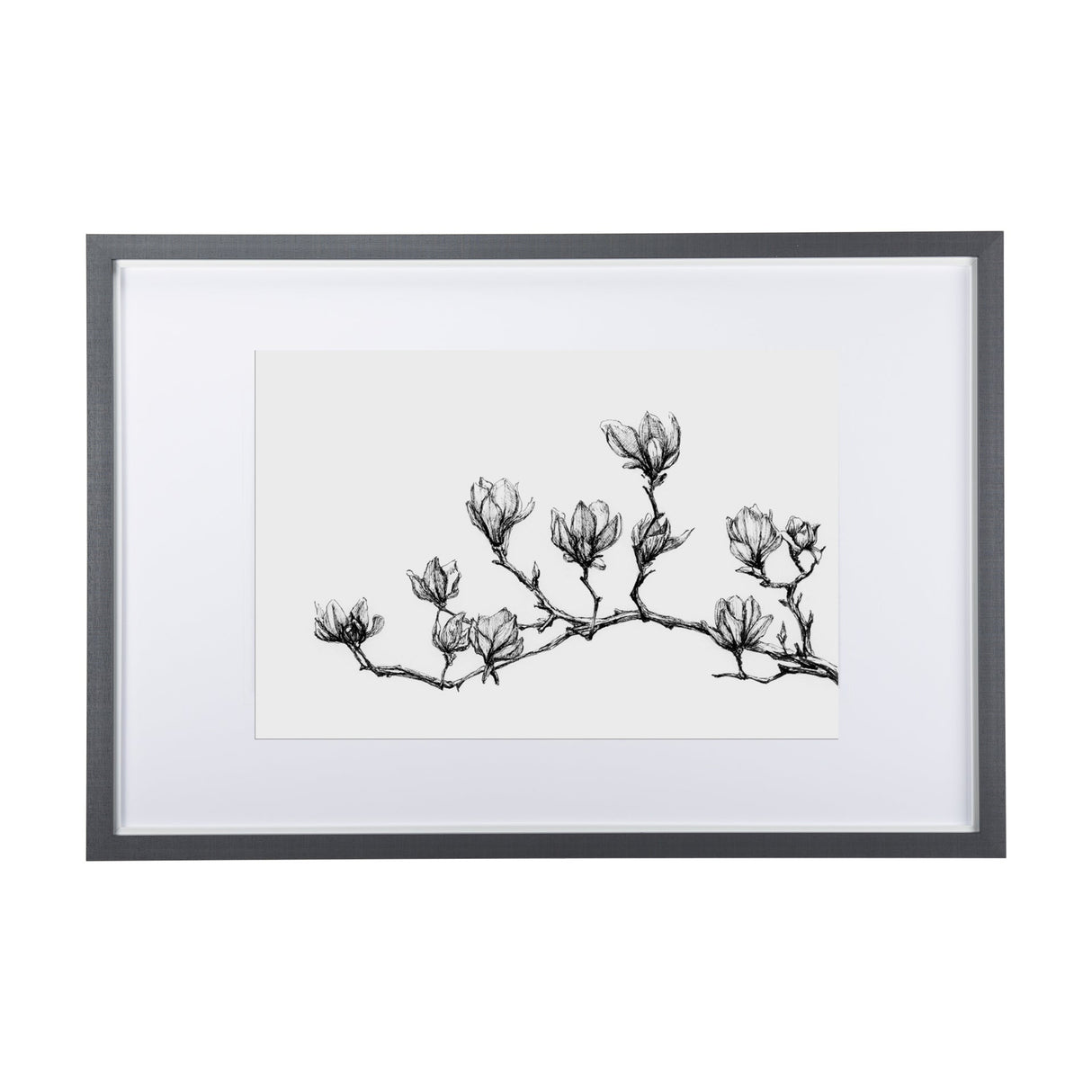 Magnolia II by Mercana Studio a Hand Embellished Textured Framed Art Print Matted under Glass by Mercana at Eve Furniture