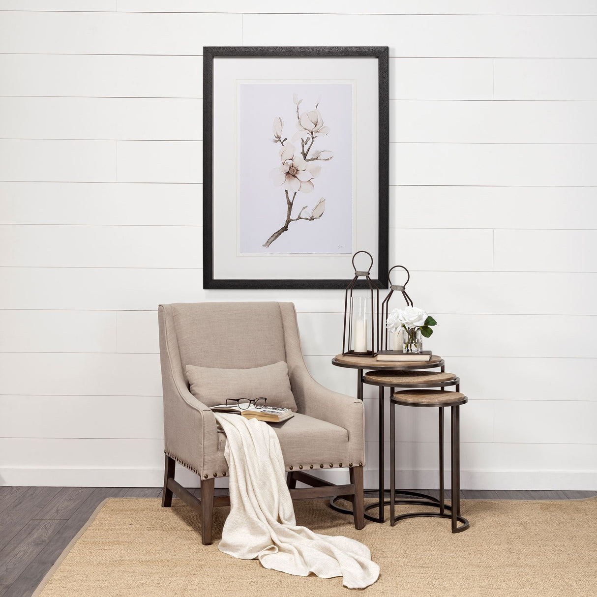 Magnolia III by Gabrielle C a Framed Art Print Matted under Glass by Mercana at Eve Furniture
