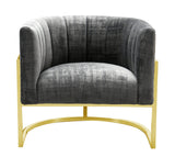 Magnolia Velvet Accent Chair with Gold Base by TOV Furniture at Eve Furniture