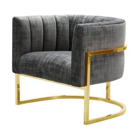 Magnolia Velvet Accent Chair with Gold Base by TOV Furniture at Eve Furniture