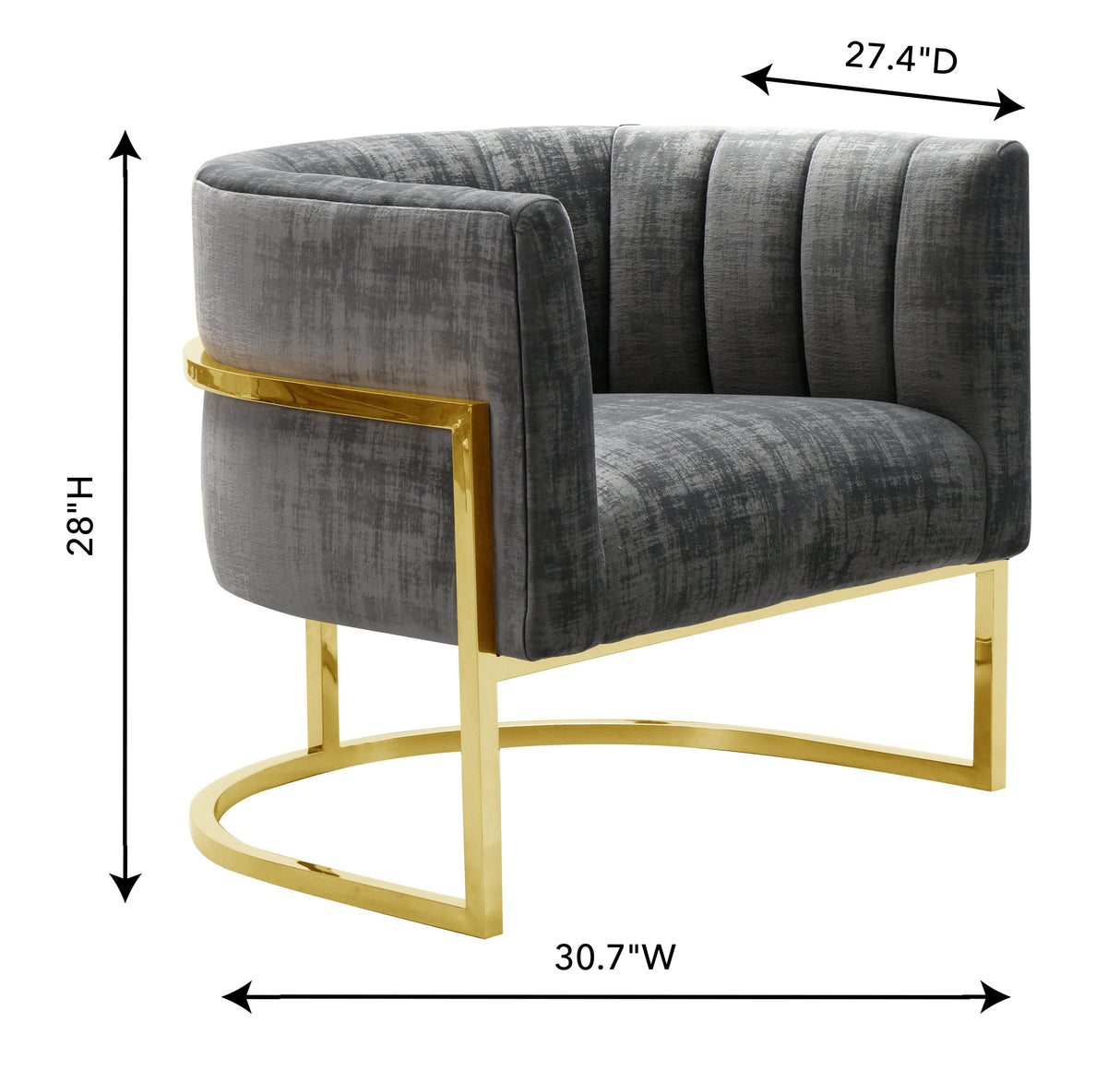 Magnolia Velvet Accent Chair with Gold Base by TOV Furniture at Eve Furniture