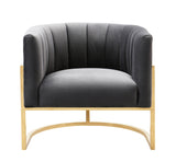Magnolia Velvet Accent Chair with Gold Base by TOV Furniture at Eve Furniture