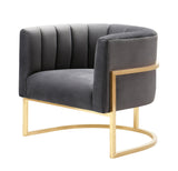 Magnolia Velvet Accent Chair with Gold Base by TOV Furniture at Eve Furniture