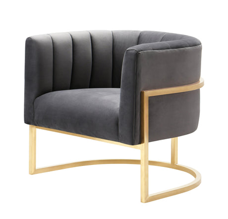 Magnolia Velvet Accent Chair with Gold Base by TOV Furniture at Eve Furniture
