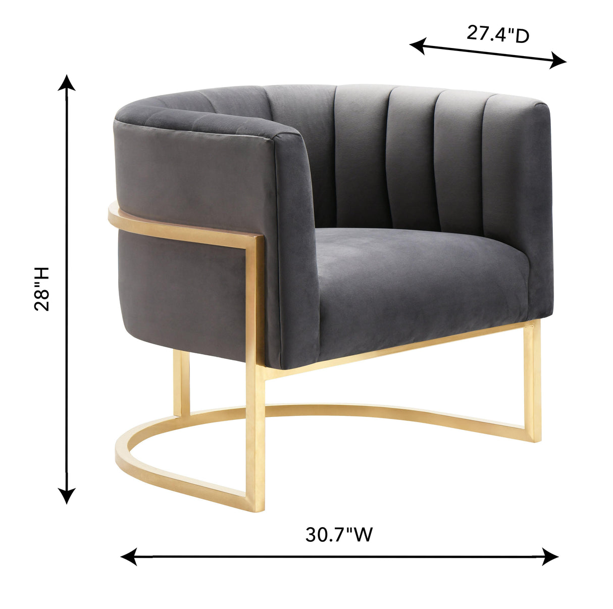Magnolia Velvet Accent Chair with Gold Base by TOV Furniture at Eve Furniture