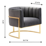 Magnolia Velvet Accent Chair with Gold Base by TOV Furniture at Eve Furniture