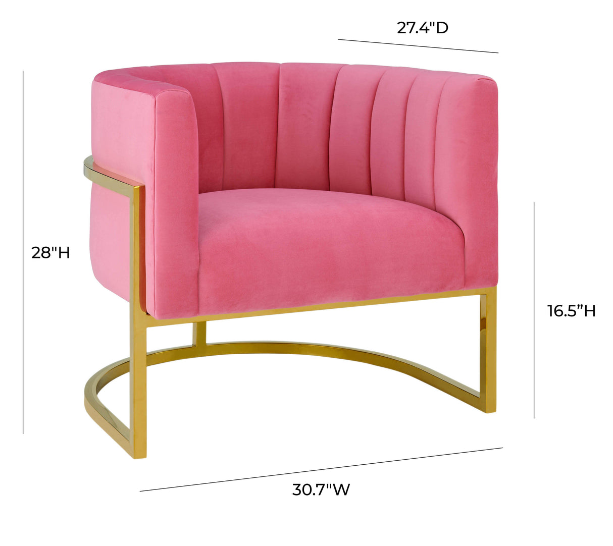 Magnolia Velvet Accent Chair with Gold Base by TOV Furniture at Eve Furniture