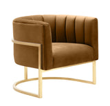 Magnolia Velvet Accent Chair with Gold Base by TOV Furniture at Eve Furniture