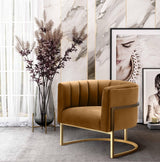 Magnolia Velvet Accent Chair with Gold Base by TOV Furniture at Eve Furniture