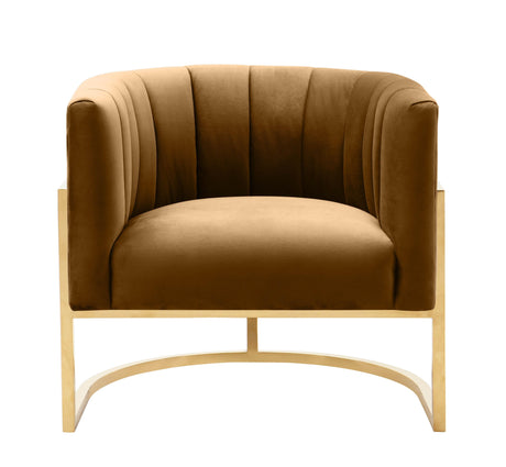 Magnolia Velvet Accent Chair with Gold Base by TOV Furniture at Eve Furniture