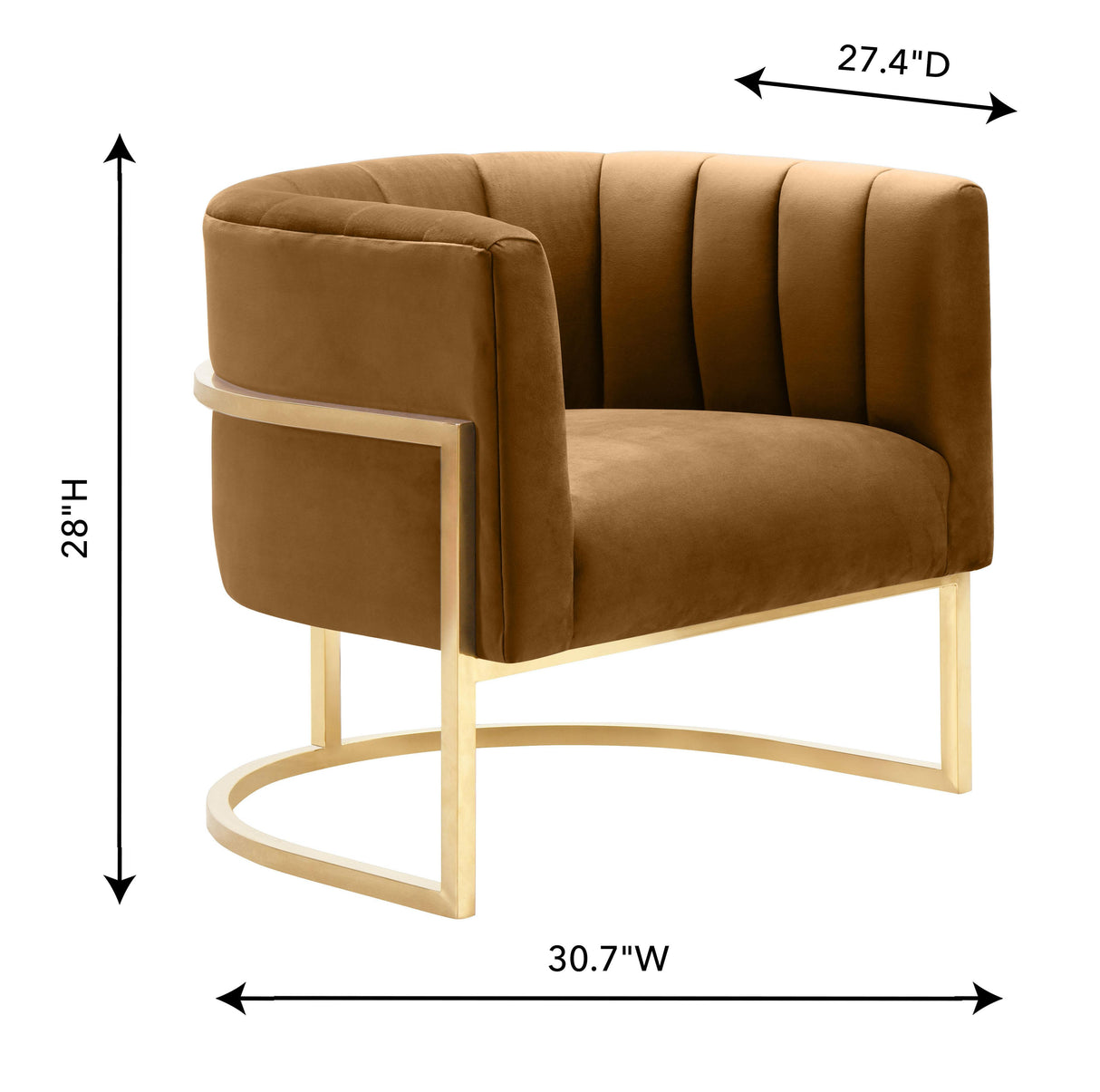 Magnolia Velvet Accent Chair with Gold Base by TOV Furniture at Eve Furniture