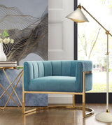 Magnolia Velvet Accent Chair with Gold Base by TOV Furniture at Eve Furniture