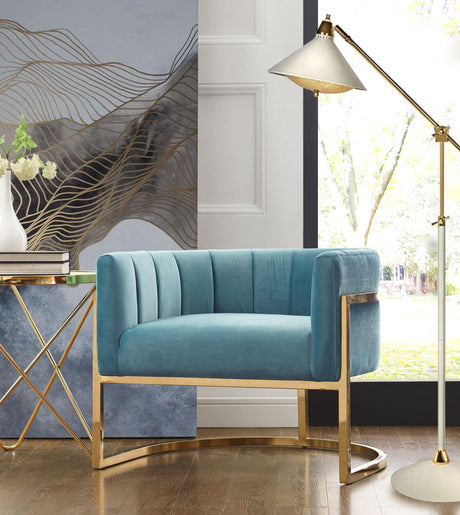 Magnolia Velvet Accent Chair with Gold Base by TOV Furniture at Eve Furniture