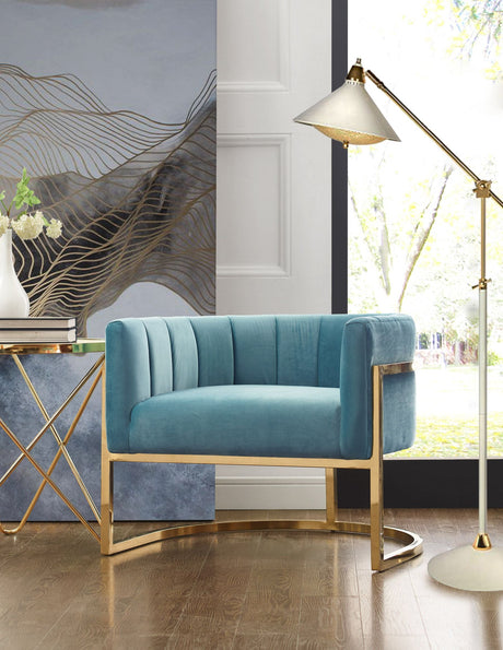 Magnolia Velvet Accent Chair with Gold Base by TOV Furniture at Eve Furniture