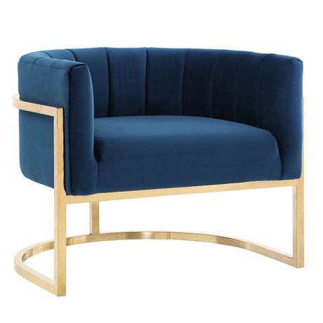 Magnolia Velvet Accent Chair with Gold Base by TOV Furniture at Eve Furniture