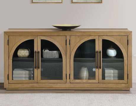 Magnolia Weathered Sand Cathedral Doored Server by Steve Silver at Eve Furniture