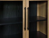 Magnolia Weathered Sand Curio with Black Interior by Steve Silver at Eve Furniture