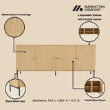 Magnolia70.9" Sideboard in Natural Oak by Manhattan Comfort at Eve Furniture